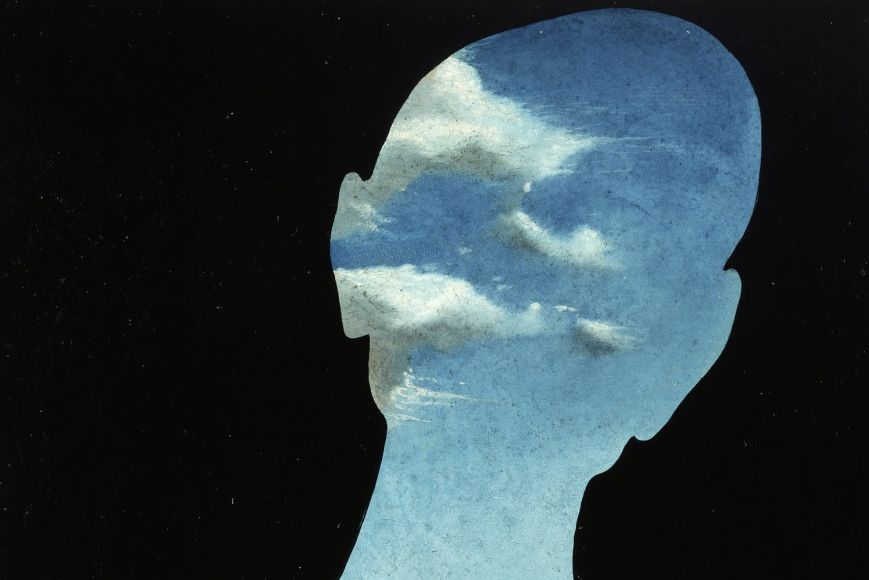 Home amb el cap ple de núvols, c. 1936Oli sobre cartró. 18,1 x 14 cm Home amb el cap ple de núvols, c. 1936Oli sobre cartró. 18,1 x 14 cm