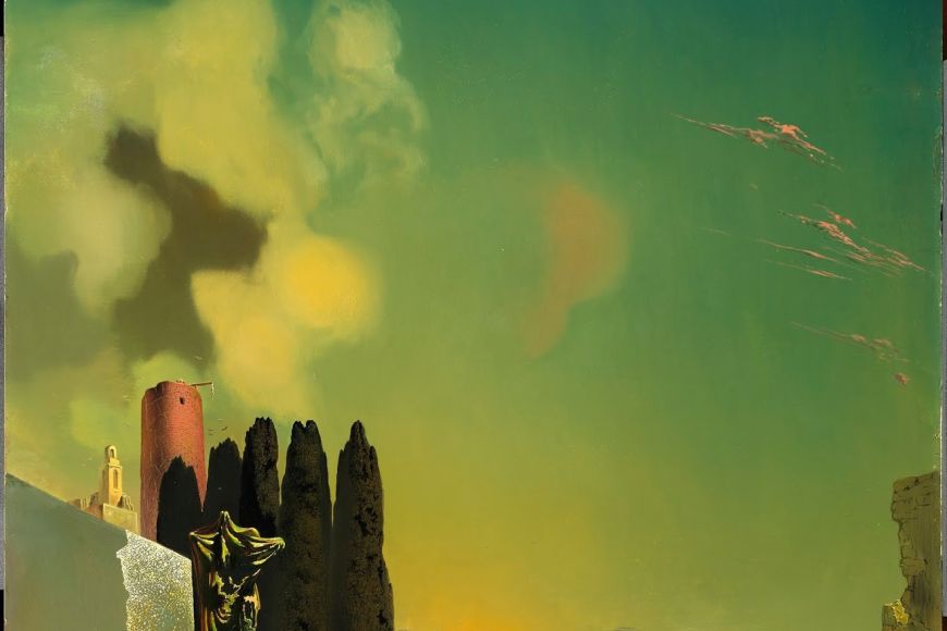 Elements enigmàtics en un paisatge, 1934 © Salvador Dalí, Fundació Gala-Salvador Dalí / VEGAP, Figueres, 2019