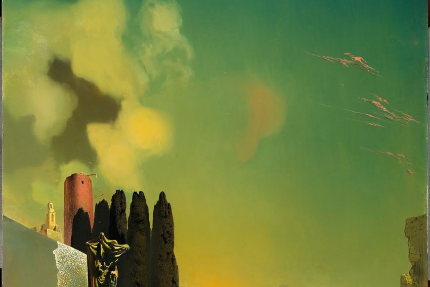 Elements enigmàtics en un paisatge, 1934 © Salvador Dalí, Fundació Gala-Salvador Dalí / VEGAP, Figueres, 2019 Elements enigmàtics en un paisatge, 1934 © Salvador Dalí, Fundació Gala-Salvador Dalí / VEGAP, Figueres, 2019