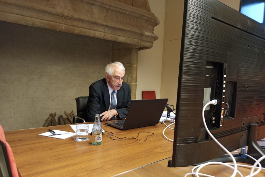 Jordi Mercader ha atès els mitjans per videoconferència. | © FGSD