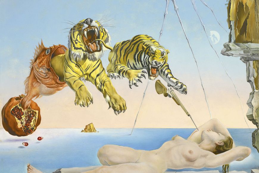 Dalí és va inspirar en el Circ Ringlind per «Un segon abans de despertar d'un somni provocat pel vol d'una abella al voltant d'una magrana», 1944 | © Museo Nacional Thyssen-Bornemisza, Madrid