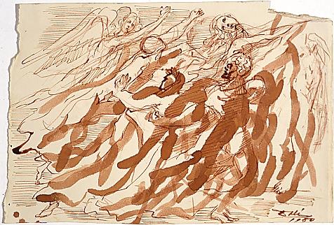 Una de les aquarel·les originals de treball preparatori per a les 102 il·lustracions de «La Divina Comèdia» | © © Salvador Dalí, Fundació Gala-Salvador Dalí/VEGAP, Figueres, 2021