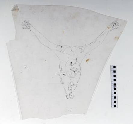 Imatge de l'esboç de l'obra «El Crist» | © Fundació Gala-Salvador Dalí, Figueres, 2023