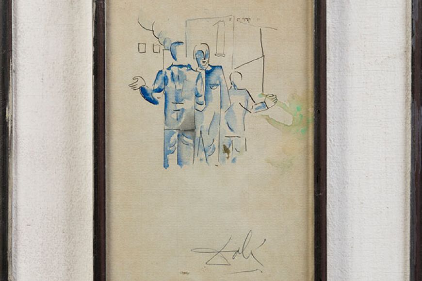 Nois en blau, c. 1922-1923. Aquarel·la sobre paper. Ajuntament de Girona. Col·lecció Rafael i María Teresa Santos Torroella. MHG 13641 | © Salvador Dalí, Fundació Gala-Salvador Dalí, VEGAP, Girona, 2022 Nois en blau, c. 1922-1923. Aquarel·la sobre paper. Ajuntament de Girona. Col·lecció Rafael i María Teresa Santos Torroella. MHG 13641 | © Salvador Dalí, Fundació Gala-Salvador Dalí, VEGAP, Girona, 2022