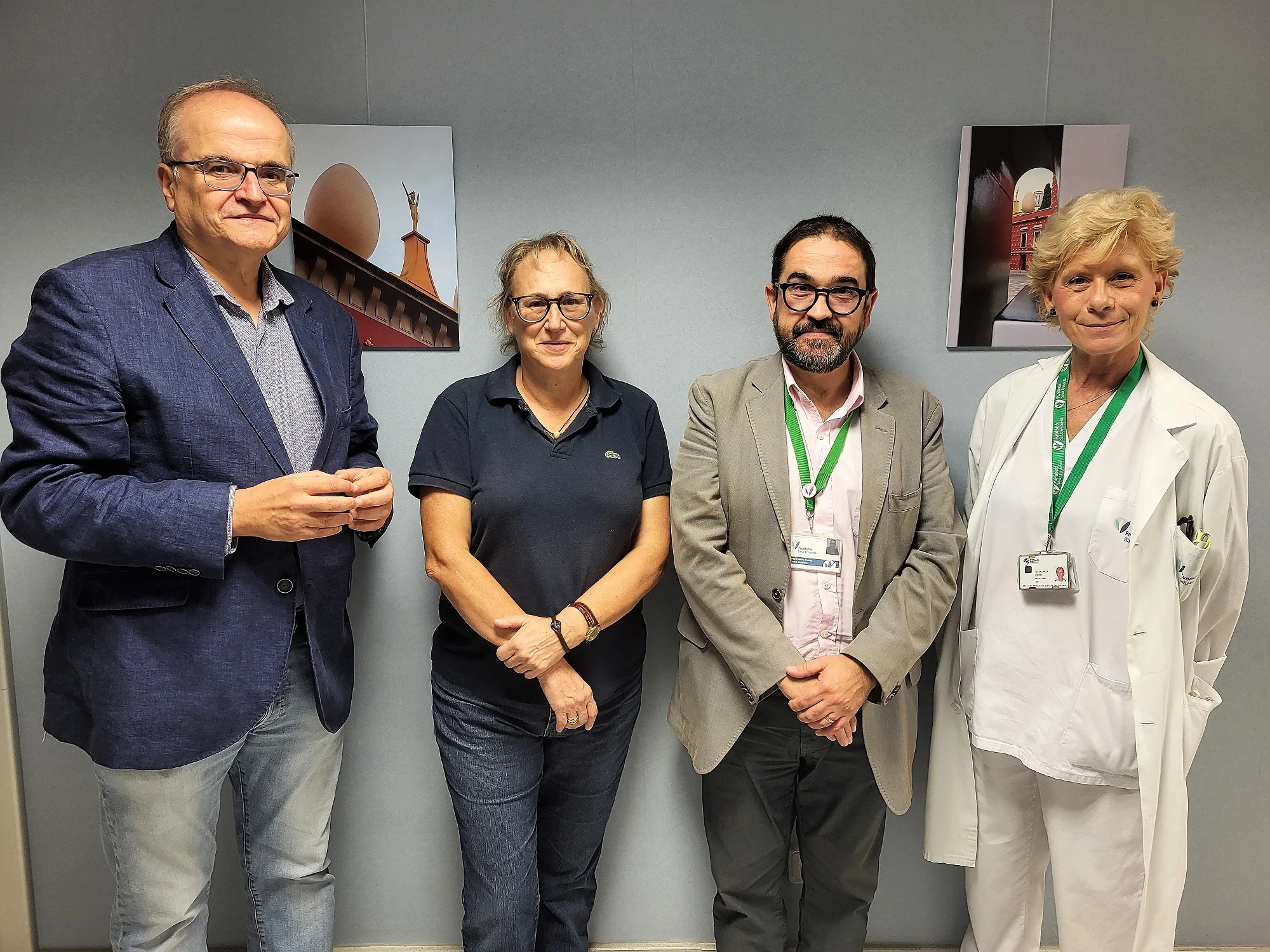 Carles Ayats, Conxi Molons, Sergi Iglesia i Esther Celda a l'exposició dedicada a Dalí al Bernat Jaume | © FSE