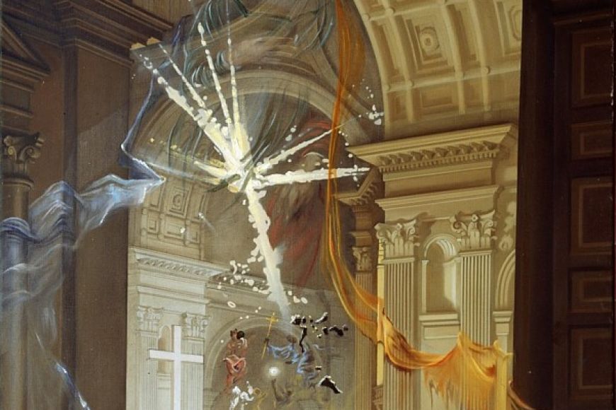 Explosió de fe mística en el centre d'una catedral | © Salvador Dalí. Fundació Gala Salvador Dalí. Figueres 2020 Explosió de fe mística en el centre d'una catedral | © Salvador Dalí. Fundació Gala Salvador Dalí. Figueres 2020