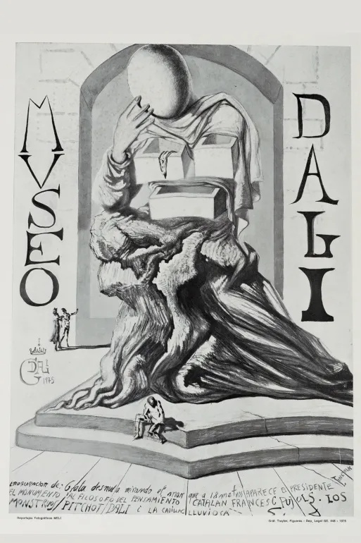 Esbós per a la realització del Monument a Francesc Pujols realitzat per Salvador Dalí i publicat en portada al diari local Ampurdán el 10 de setembre de 1975, 14 dies abans de la seva inauguració | © Salvador Dalí, Fundació Gala-Salvador Dalí, VEGAP, 2025 Esbós per a la realització del Monument a Francesc Pujols realitzat per Salvador Dalí i publicat en portada al diari local Ampurdán el 10 de setembre de 1975, 14 dies abans de la seva inauguració | © Salvador Dalí, Fundació Gala-Salvador Dalí, VEGAP, 2025