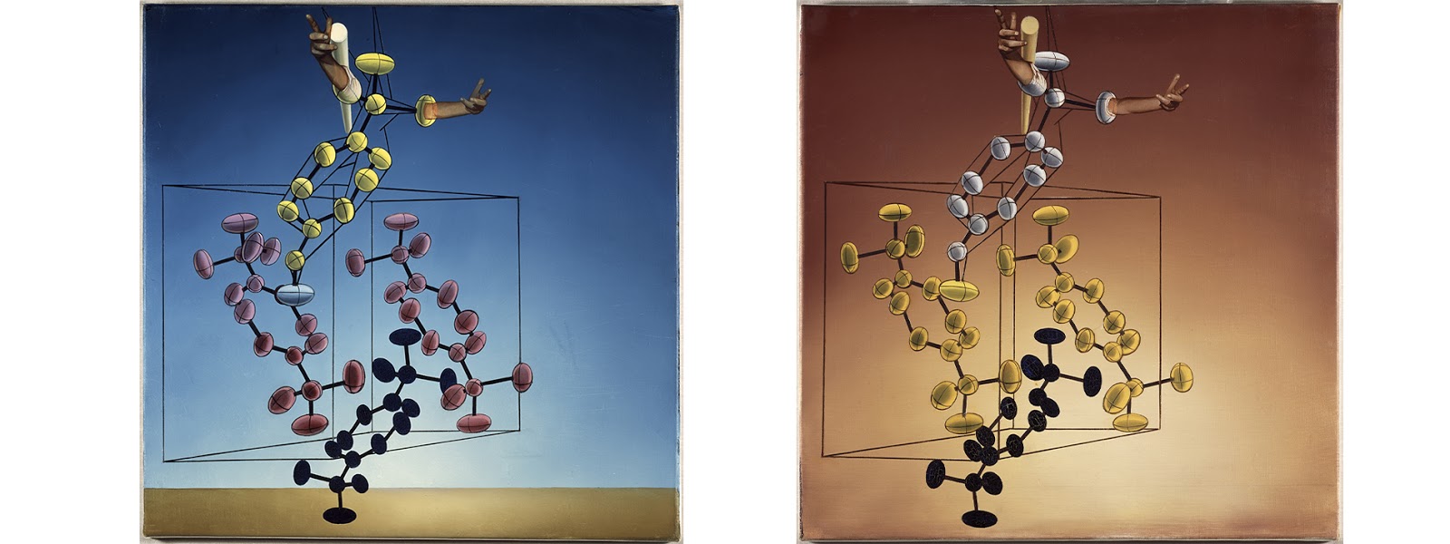 'L’estructura de l’ADN. Obra estereoscòpica'. c. 1975-76. Oli sobre tela 60 x 60 cm (cada pintura) © Salvador Dalí. Fundació Gala-Salvador Dalí / VEGAP, Figueres, 2016