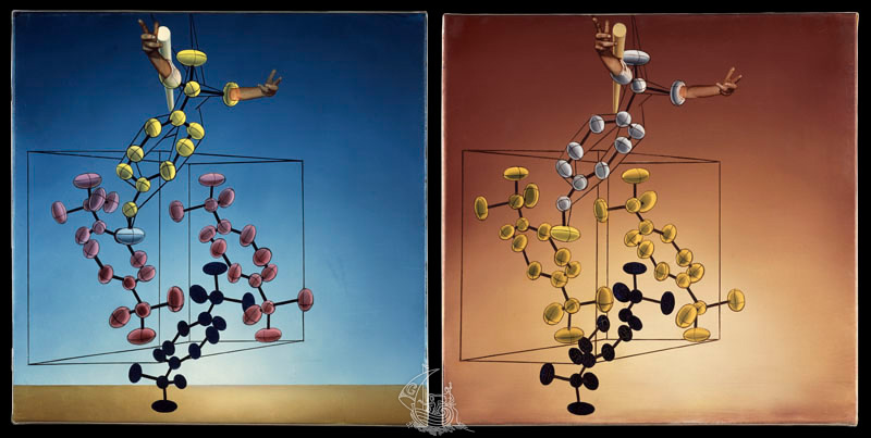 L'estructura del ADN. Obra estereoscópica. Oli sobre tela. Salvador Dalí, 1973 | © Salvador Dalí, Fundació Gala-Salvador Dalí, Figueres, 2022