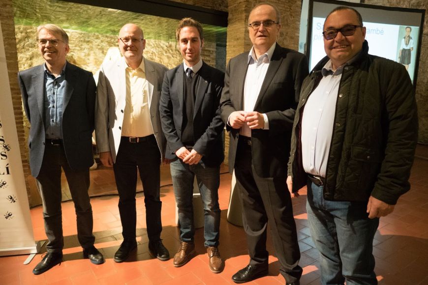 D'esquerra a dreta: Josep Playà, Narcís Bardalet, Jordi Masquef, Carles Ayats i Enric Gironetta. Foto Jordi Oliveres Pallach D'esquerra a dreta: Josep Playà, Narcís Bardalet, Jordi Masquef, Carles Ayats i Enric Gironetta. Foto Jordi Oliveres Pallach