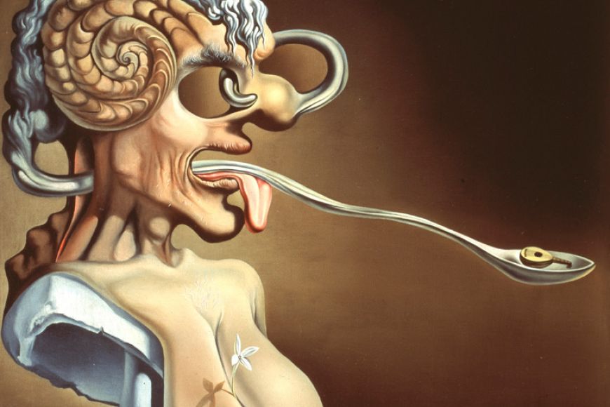 Retrat de Pablo Picasso en el segle XXI (d'una sèrie de retrats de genis: Homer, Dalí, Freud, Cristòfor Colom, Guillem Tell, etc), 1947 | © Salvador Dalí, Fundació Gala-Salvador Dalí, Figueres, 2023 Retrat de Pablo Picasso en el segle XXI (d'una sèrie de retrats de genis: Homer, Dalí, Freud, Cristòfor Colom, Guillem Tell, etc), 1947 | © Salvador Dalí, Fundació Gala-Salvador Dalí, Figueres, 2023