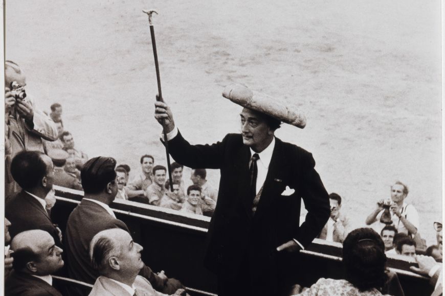 Salvador Dalí a la plaça de braus de Figueres el dia de l'homenatge al pintor Salvador Dalí a la plaça de braus de Figueres el dia de l'homenatge al pintor